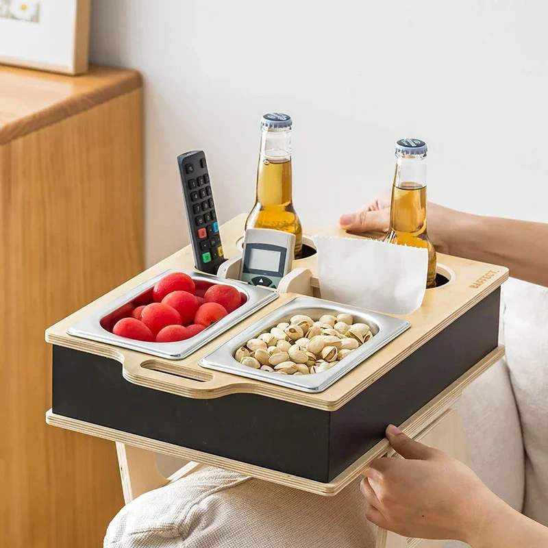 Food Drink Snacks - Прямоугольный бамбуковый поднос, настольный держатель с